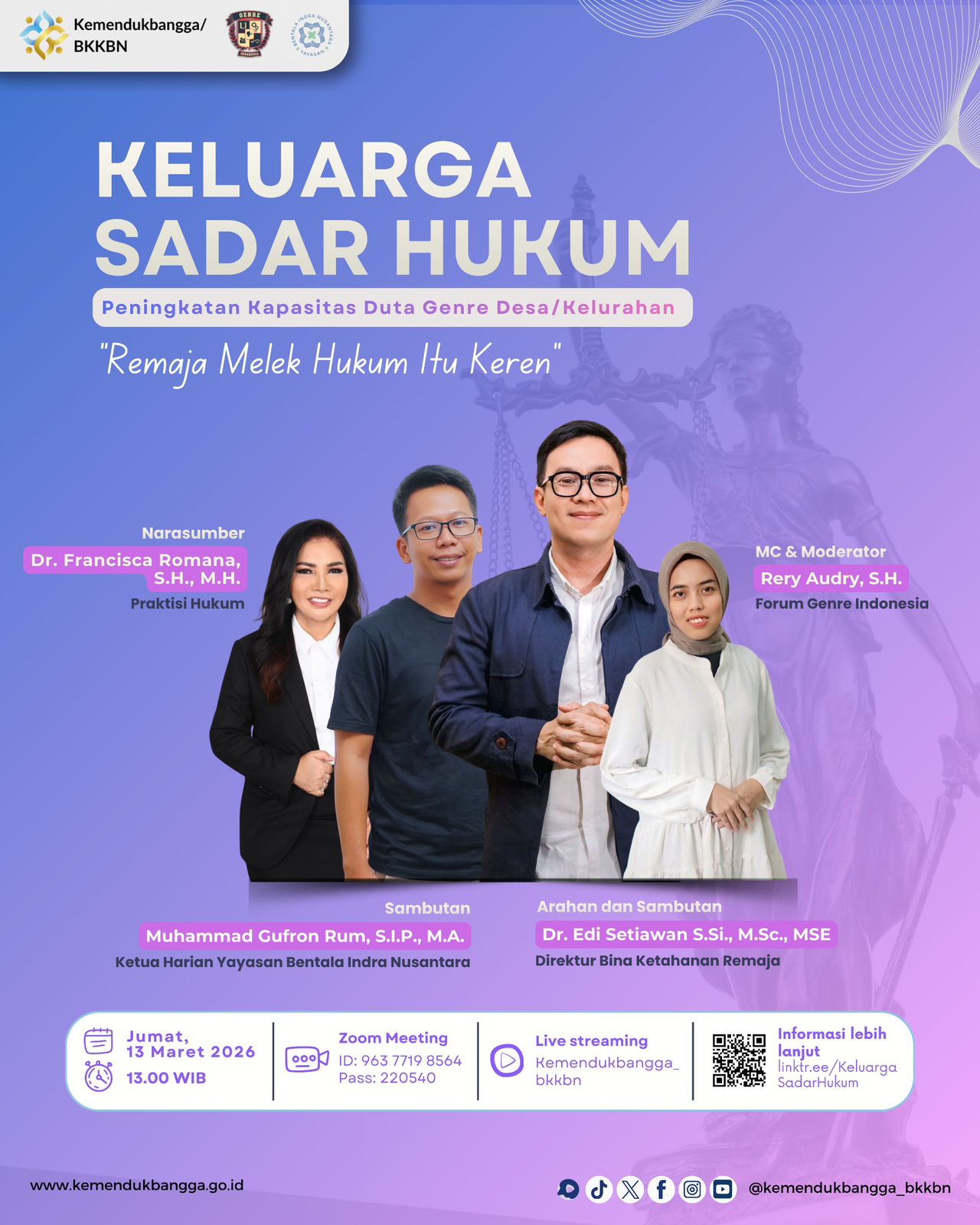 Webinar Keluarga Sadar Hukum: Remaja Melek Hukum Itu Keren